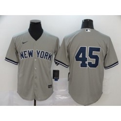 MLB New York Yankees #45 Gerrit Cole Gray 2020 Nike Cool Base Replica Player Jersey
