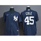 MLB New York Yankees #45 Gerrit Cole Navy 2020 Nike Cool Base Jersey