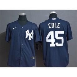 MLB New York Yankees #45 Gerrit Cole Navy 2020 Nike Cool Base Jersey