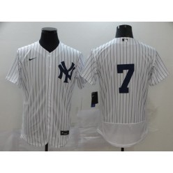 MLB New York Yankees #7 Mickey Mantle White 2020 Nike Cool Base Jersey