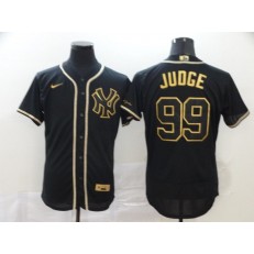 MLB New York Yankees #99 Aaron Judge Black Gold Nike Flexbase Jersey