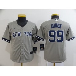 MLB New York Yankees #99 Aaron Judge Gray Youth 2020 Nike Cool Base Jersey