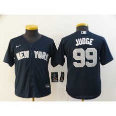 MLB New York Yankees #99 Aaron Judge Navy Youth 2020 Nike Cool Base Jersey