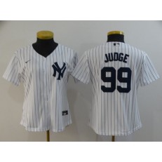 MLB New York Yankees #99 Aaron Judge White Women 2020 Nike Cool Base Jersey
