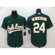 MLB Oakland Athletics #24 Rickey Henderson Green 2020 Nike Cool Base Jersey
