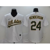 MLB Oakland Athletics #24 Rickey Henderson White 2020 Nike Cool Base Jersey