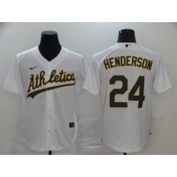 MLB Oakland Athletics #24 Rickey Henderson White 2020 Nike Cool Base Jersey
