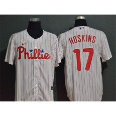 MLB Philadelphia Phillies #17 Rhys Hoskins White 2020 Nike Cool Base Jersey