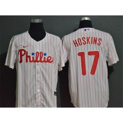 MLB Philadelphia Phillies #17 Rhys Hoskins White 2020 Nike Cool Base Jersey