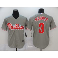 MLB Philadelphia Phillies #3 Bryce Harper Gray 2020 Nike Cool Base Jersey