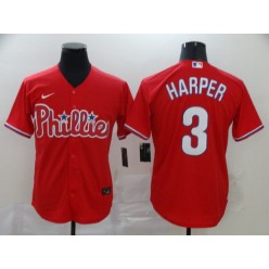 MLB Philadelphia Phillies #3 Bryce Harper Red 2020 Nike Cool Base Jersey
