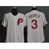 MLB Philadelphia Phillies #3 Bryce Harper White 2020 Nike Throwback Cool Base Jersey