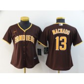 MLB San Diego Padres #13 Manny Machado Brown Women Nike 2020 Cool Base Jersey