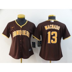 MLB San Diego Padres #13 Manny Machado Brown Women Nike 2020 Cool Base Jersey