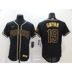 MLB San Diego Padres #19 Tony Gwynn Black Gold 2020 Nike Cool Base Jersey