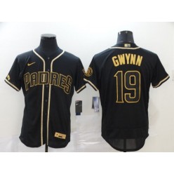 MLB San Diego Padres #19 Tony Gwynn Black Gold 2020 Nike Cool Base Jersey