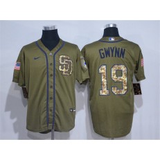 MLB San Diego Padres #19 Tony Gwynn Olive 2020 Nike Cool Base Jersey