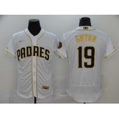 MLB San Diego Padres #19 Tony Gwynn White Gold Nike 2020 Flexbase Jersey