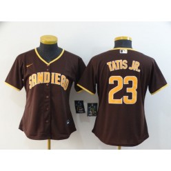 MLB San Diego Padres #23 Fernando Tatis Jr. Brown Women Nike 2020 Cool Base Jersey