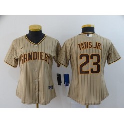 MLB San Diego Padres #23 Fernando Tatis Jr. Brown Women Nike 2020 Flexbase Jersey