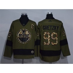 Edmonton Oilers #99 Wayne Gretzky Olive Adidas NHL Jersey