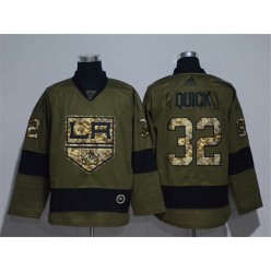 Los Angeles Kings #32 Jonathan Quick Olive Adidas NHL Jersey