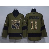 New York Rangers #11 Mark Messier Olive Adidas NHL Jersey