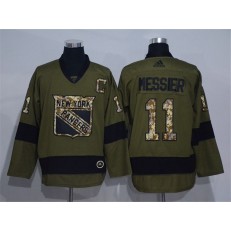 New York Rangers #11 Mark Messier Olive Adidas NHL Jersey