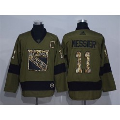 New York Rangers #11 Mark Messier Olive Adidas NHL Jersey