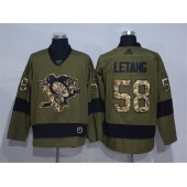 Pittsburgh Penguins #58 Kris Letang Olive Adidas NHL Jersey