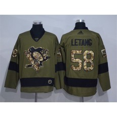 Pittsburgh Penguins #58 Kris Letang Olive Adidas NHL Jersey
