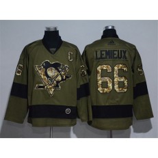Pittsburgh Penguins #66 Mario Lemieux Olive Adidas NHL Jersey