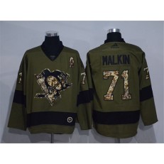 Pittsburgh Penguins #71 Evgeni Malkin Olive Adidas NHL Jersey