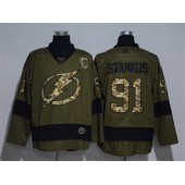 Tampa Bay Lightning #91 Steven Stamkos Olive Adidas NHL Jersey