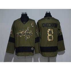 Washington Capitals #8 Alexander Ovechkin Olive Adidas NHL Jersey