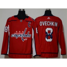 Washington Capitals #8 Alexander Ovechkin Red Adidas Fashion NHL Jersey