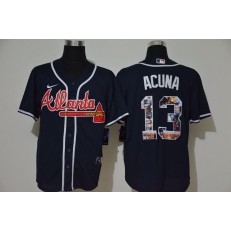 MLB Atlanta Braves #13 Ronald Acuna Jr. Navy Nike Cool Base Player Jersey