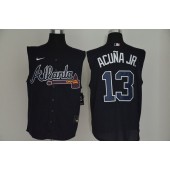 MLB Atlanta Braves #13 Ronald Acuna Jr. Navy Nike Cool Base Sleeveless Jersey