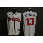 MLB Atlanta Braves #13 Ronald Acuna Jr. White Nike Cool Base Sleeveless Jersey
