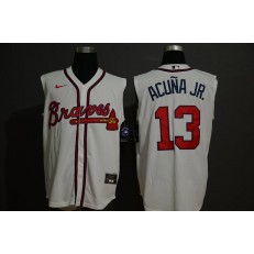 MLB Atlanta Braves #13 Ronald Acuna Jr. White Nike Cool Base Sleeveless Jersey