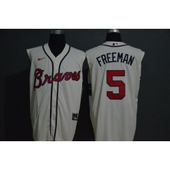 MLB Atlanta Braves #5 Freddie Freeman White Nike Cool Base Sleeveless Jersey