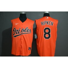 MLB Baltimore Orioles #8 Cal Ripken Jr Orange Nike Cool Base Sleeveless Jersey