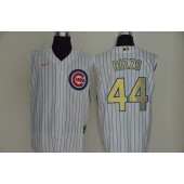 MLB Chicago Cubs #44 Anthony Rizzo White Gold Nike Cool Base Sleeveless Jersey
