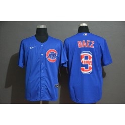 MLB Chicago Cubs #9 Javier Baez Royal 2020 Nike Cool Base Fashion Jersey