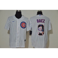 MLB Chicago Cubs #9 Javier Baez White Nike Cool Base Player Jersey