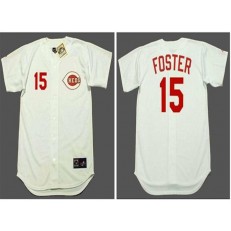 MLB Cincinnati Reds #15 George Foster White 1971'S Throwback Cool Base Jersey