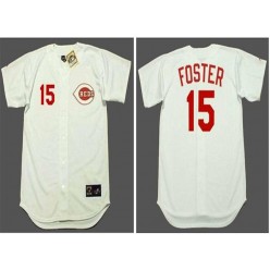 MLB Cincinnati Reds #15 George Foster White 1971'S Throwback Cool Base Jersey