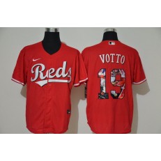 MLB Cincinnati Reds #19 Joey Votto Red Nike Cool Base Player Jersey
