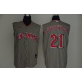MLB Cincinnati Reds #21 Michael Lorenzen Gray Nike Cool Base Sleeveless Jersey