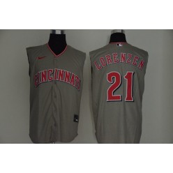 MLB Cincinnati Reds #21 Michael Lorenzen Gray Nike Cool Base Sleeveless Jersey